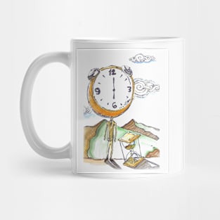 Man with a clock illustration Mug